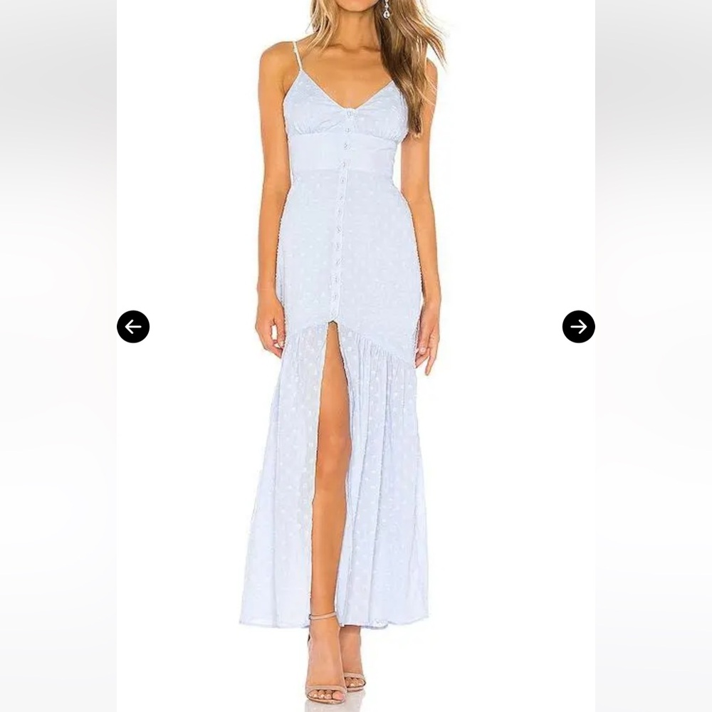 MAJORELLE Light Blue Maxi Dress with Slit